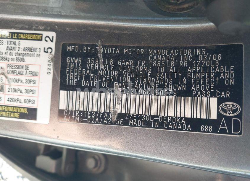 Photo 9 of 2006 Toyota Corolla CE (VIN 2T1BR32E96C660979)