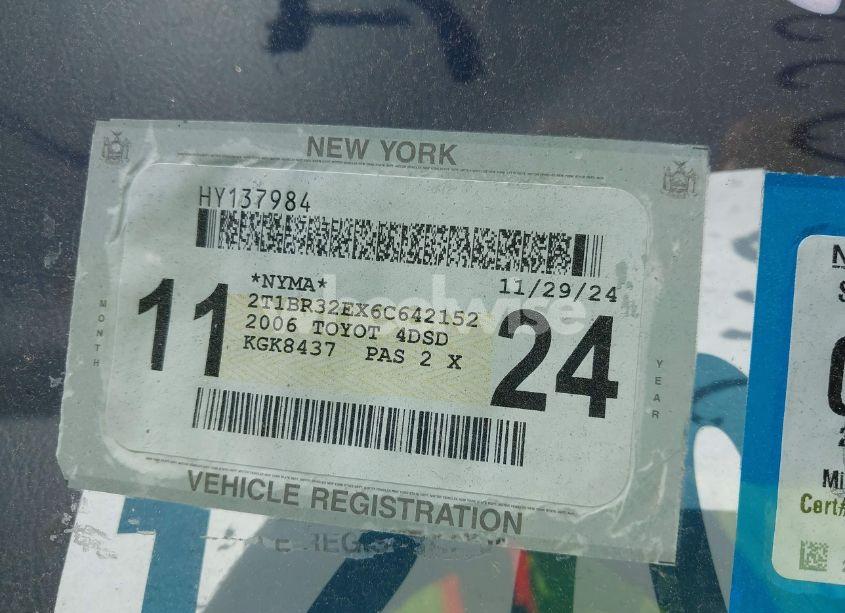 Photo 12 of 2006 Toyota Corolla CE (VIN 2T1BR32EX6C642152)