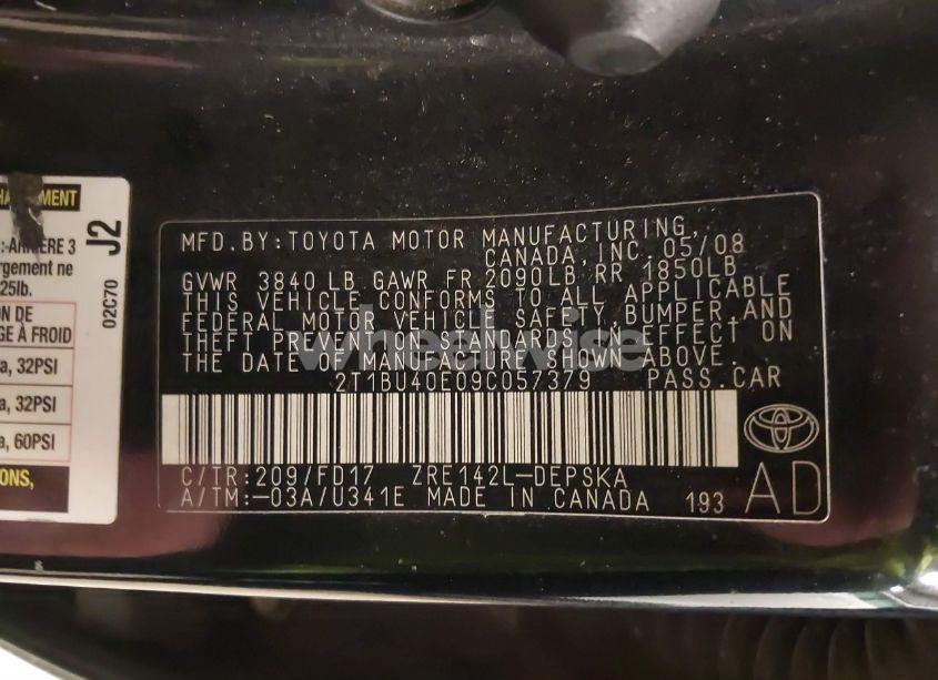 Photo 9 of 2009 Toyota Corolla S (VIN 2T1BU40E09C057379)