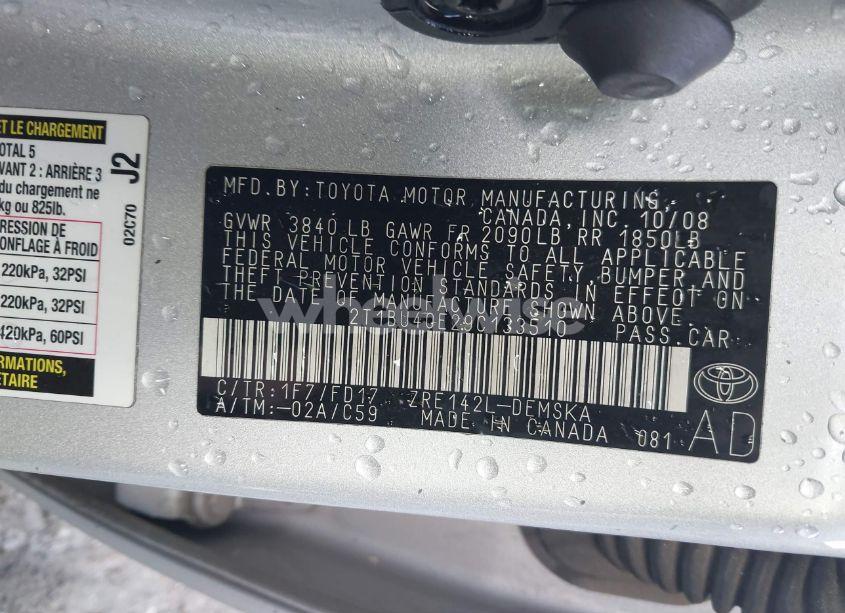 Photo 9 of 2009 Toyota Corolla S (VIN 2T1BU40E29C133510)