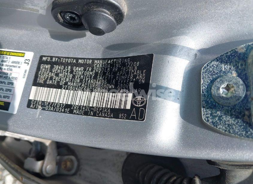 Photo 9 of 2009 Toyota Corolla S (VIN 2T1BU40E69C168860)