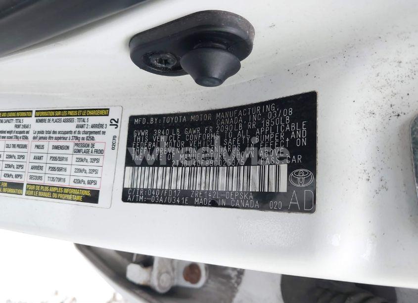 Photo 9 of 2009 Toyota Corolla S (VIN 2T1BU40E89C025375)