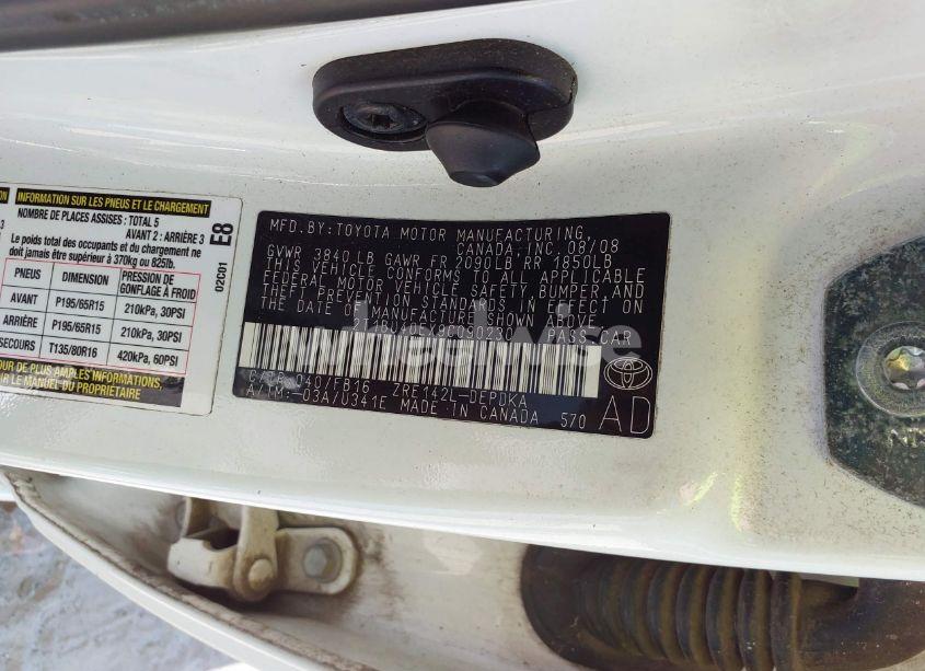 Photo 9 of 2009 Toyota Corolla LE (VIN 2T1BU40EX9C090230)