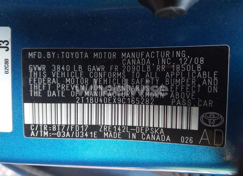 Photo 9 of 2009 Toyota Corolla S (VIN 2T1BU40EX9C165282)