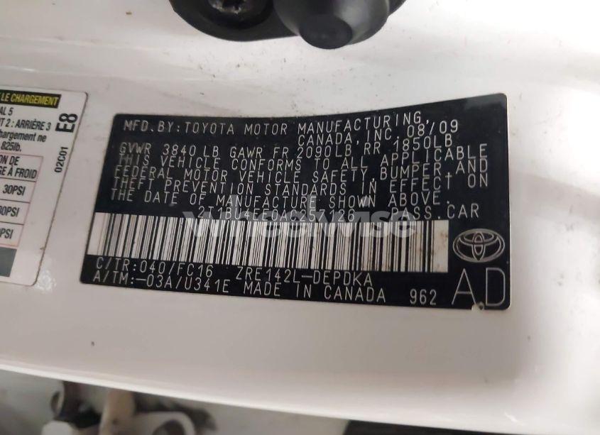 Photo 9 of 2010 Toyota Corolla LE (VIN 2T1BU4EE0AC257126)