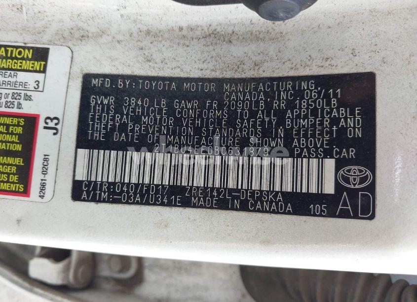 Photo 9 of 2011 Toyota Corolla S (VIN 2T1BU4EE0BC631879)