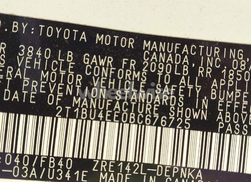 Photo 9 of 2011 Toyota Corolla LE (VIN 2T1BU4EE0BC676725)