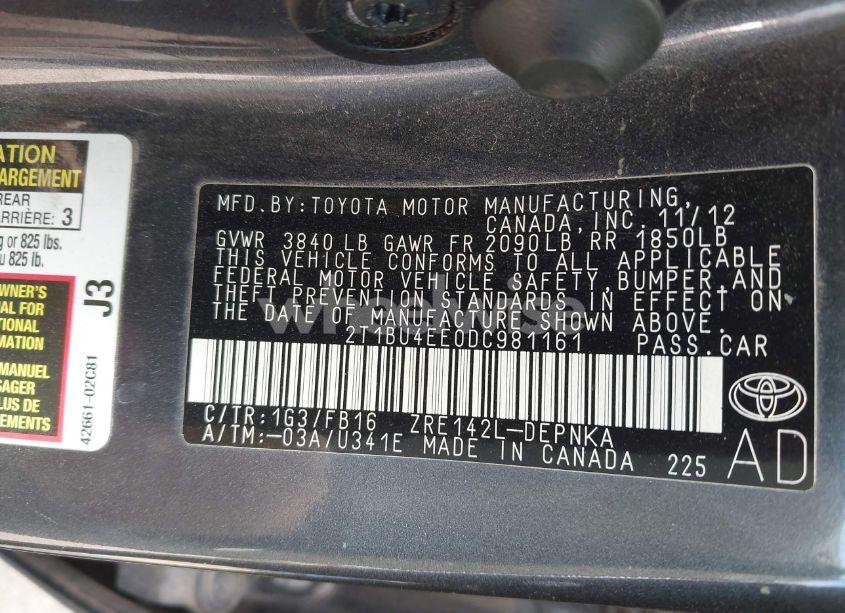 Photo 9 of 2013 Toyota Corolla LE (VIN 2T1BU4EE0DC981161)