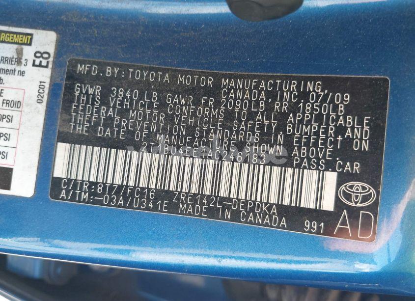 Photo 9 of 2010 Toyota Corolla LE (VIN 2T1BU4EE1AC246183)