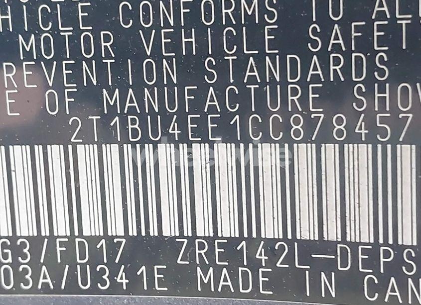 Photo 9 of 2012 Toyota Corolla S (VIN 2T1BU4EE1CC878457)