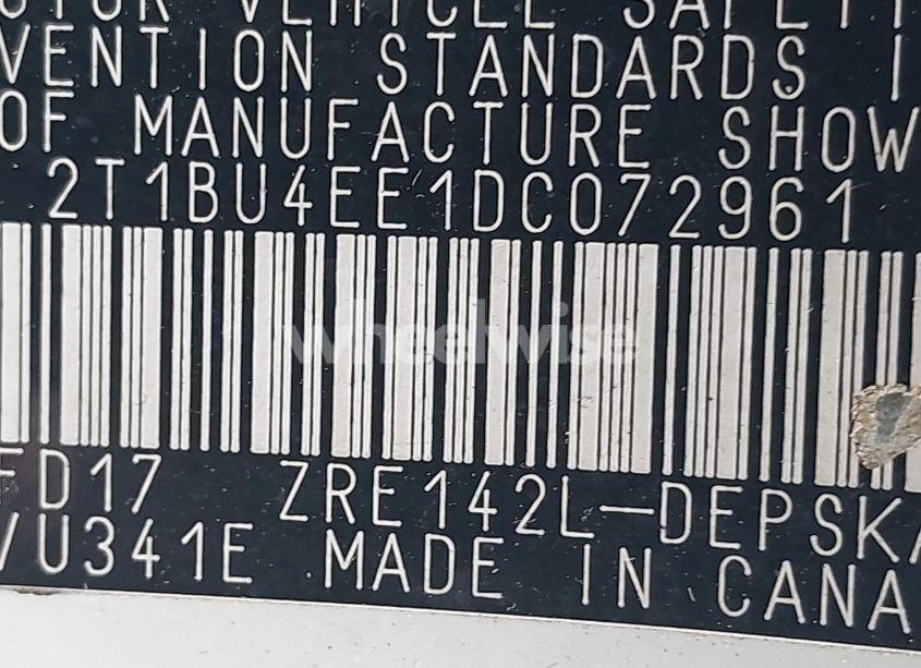 Photo 9 of 2013 Toyota Corolla S (VIN 2T1BU4EE1DC072961)