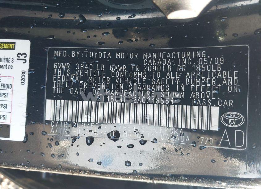 Photo 8 of 2010 Toyota Corolla S (VIN 2T1BU4EE2AC218554)