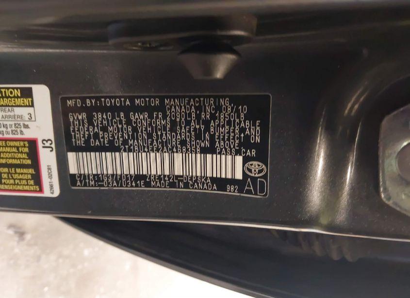 Photo 9 of 2010 Toyota Corolla S (VIN 2T1BU4EE2AC468358)