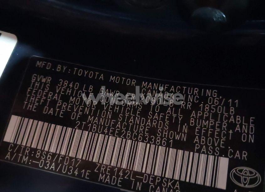 Photo 9 of 2011 Toyota Corolla S (VIN 2T1BU4EE2BC633861)