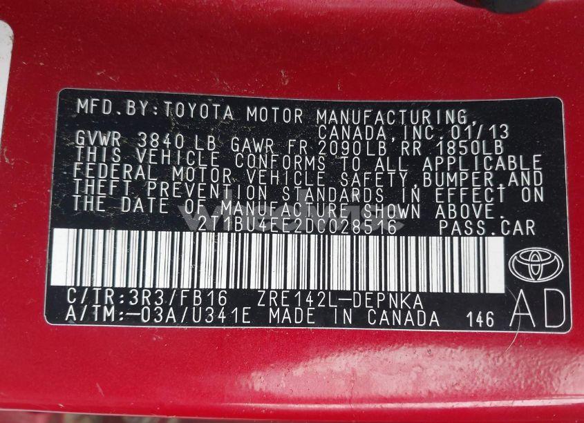 Photo 9 of 2013 Toyota Corolla LE (VIN 2T1BU4EE2DC028516)