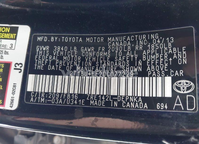 Photo 9 of 2013 Toyota Corolla LE (VIN 2T1BU4EE2DC077229)