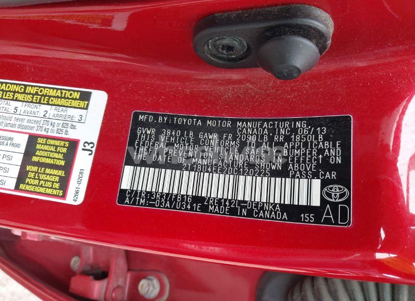 Photo 9 of 2013 Toyota Corolla LE (VIN 2T1BU4EE2DC120225)