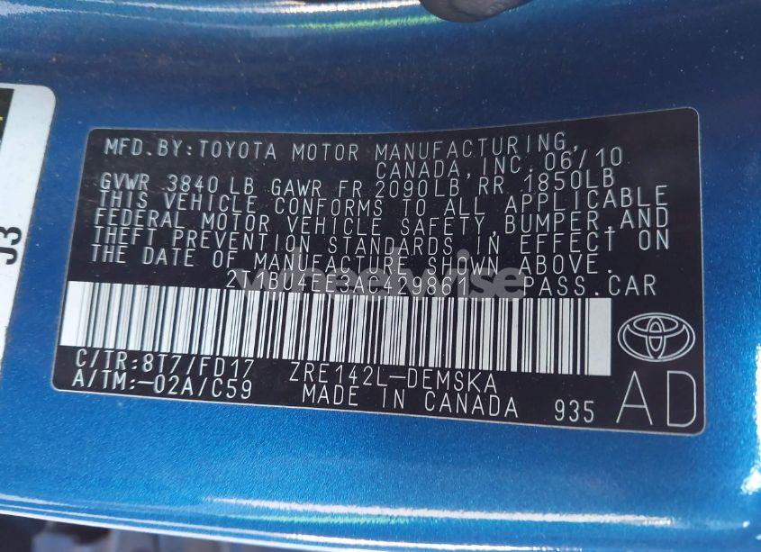 Photo 9 of 2010 Toyota Corolla (VIN 2T1BU4EE3AC429861)