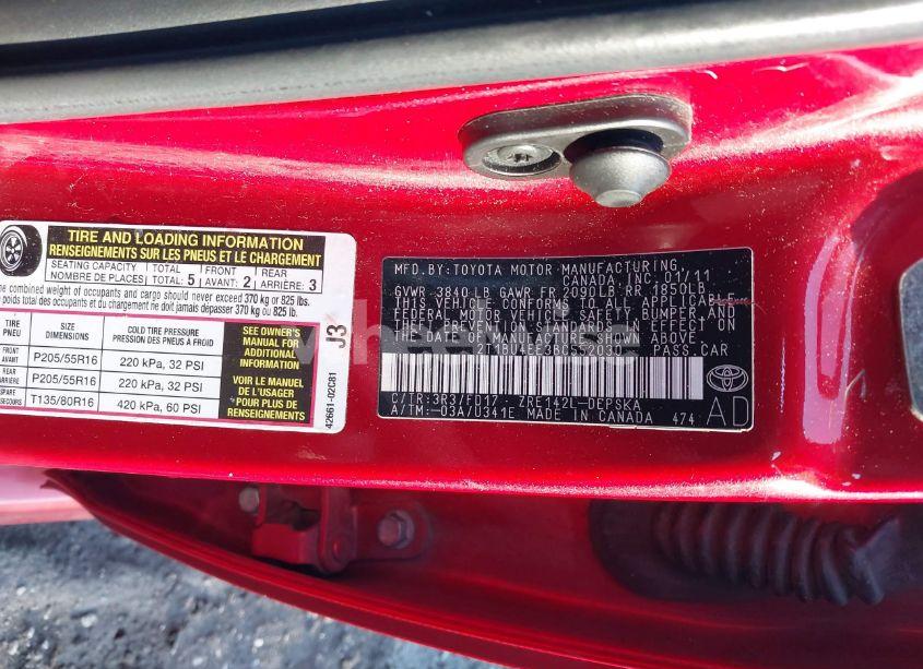 Photo 9 of 2011 Toyota Corolla S (VIN 2T1BU4EE3BC552030)