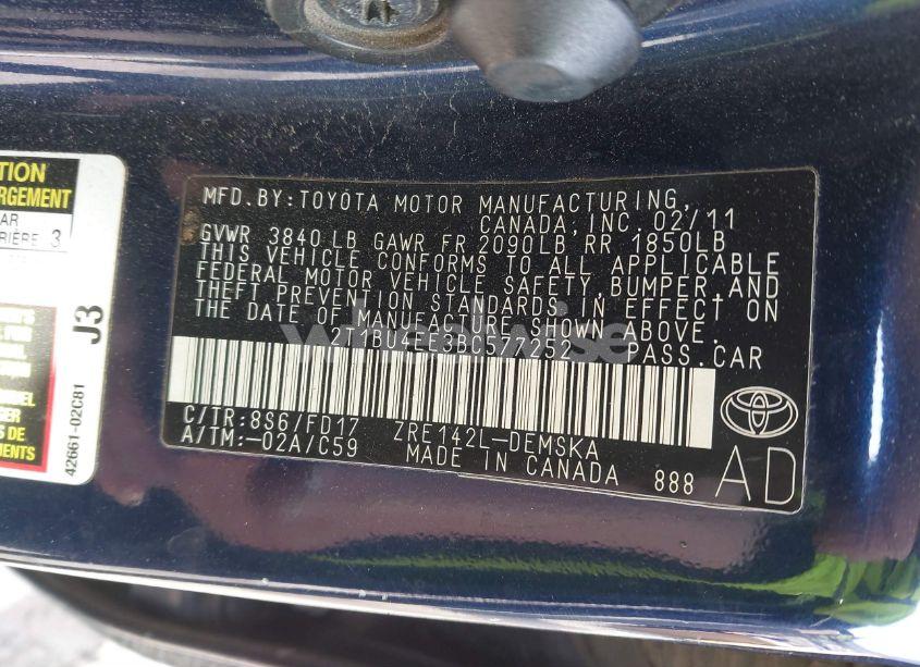 Photo 9 of 2011 Toyota Corolla S (VIN 2T1BU4EE3BC577252)