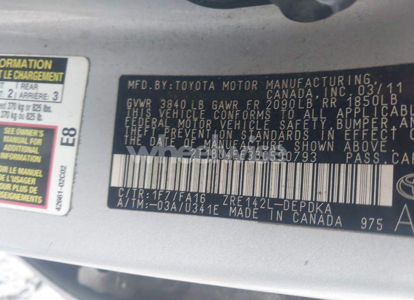 Photo 9 of 2011 Toyota Corolla N/A (VIN 2T1BU4EE3BC590793)