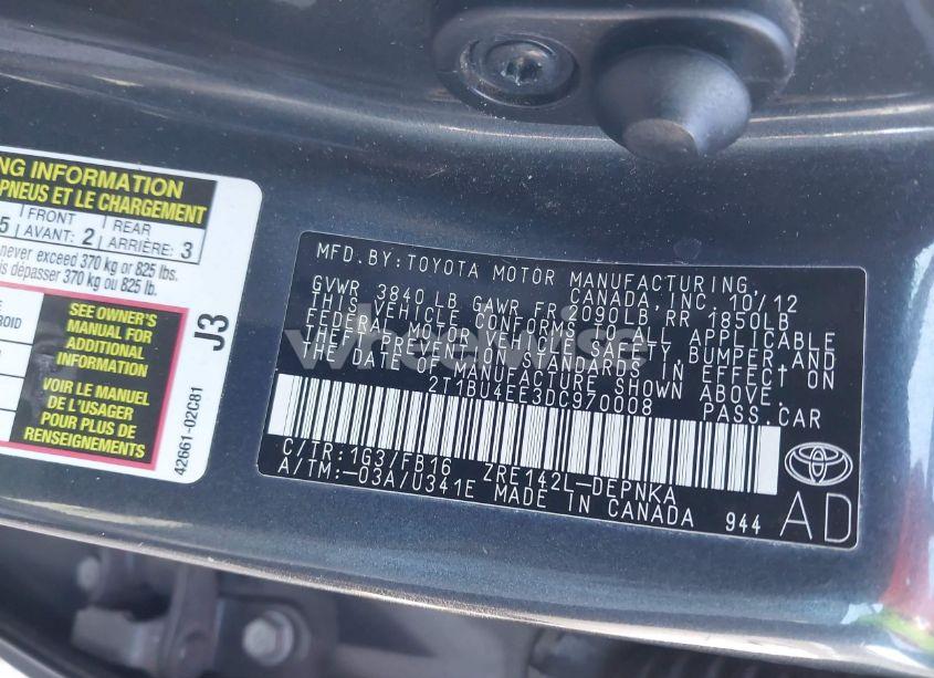 Photo 9 of 2013 Toyota Corolla LE (VIN 2T1BU4EE3DC970008)