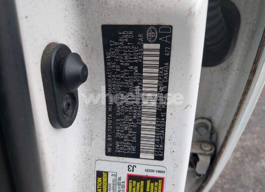 Photo 9 of 2012 Toyota Corolla S (VIN 2T1BU4EE4CC878727)