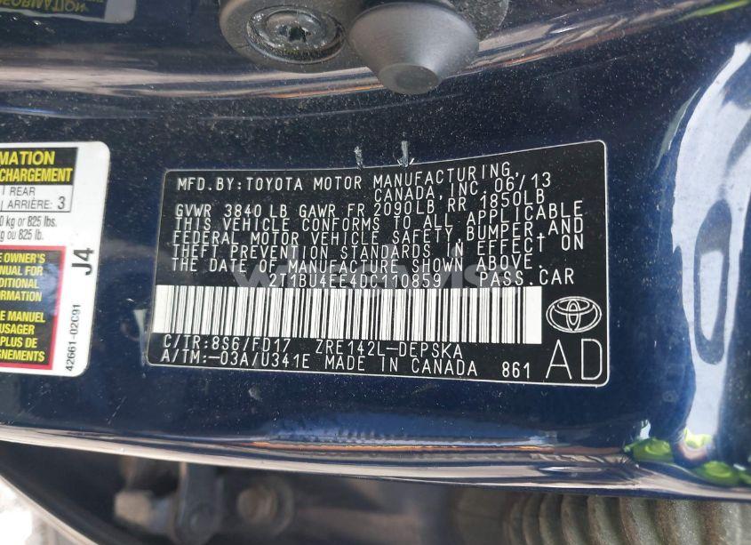 Photo 9 of 2013 Toyota Corolla S (VIN 2T1BU4EE4DC110859)