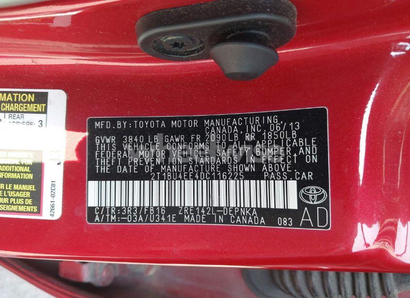 Photo 9 of 2013 Toyota Corolla LE (VIN 2T1BU4EE4DC116225)