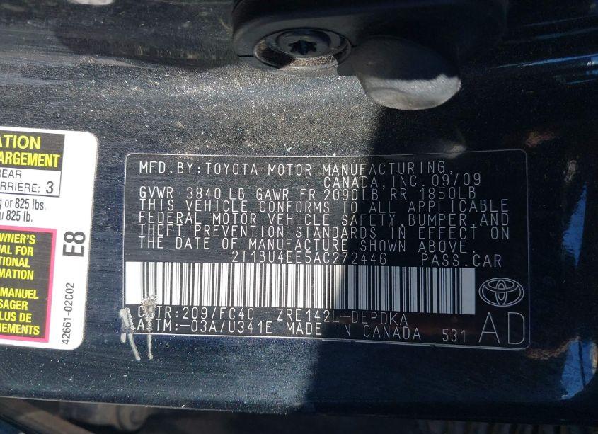 Photo 9 of 2010 Toyota Corolla LE (VIN 2T1BU4EE5AC272446)