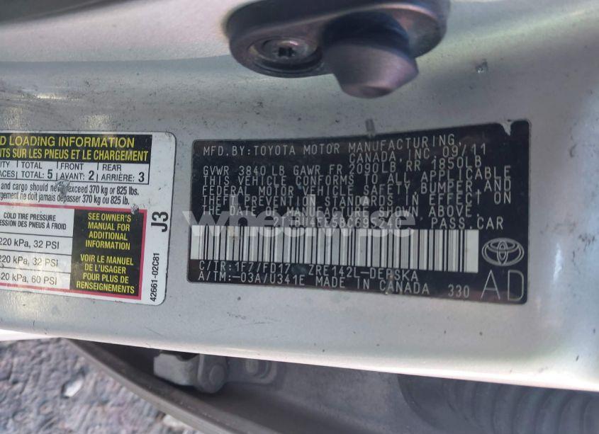 Photo 9 of 2011 Toyota Corolla S (VIN 2T1BU4EE5BC695240)