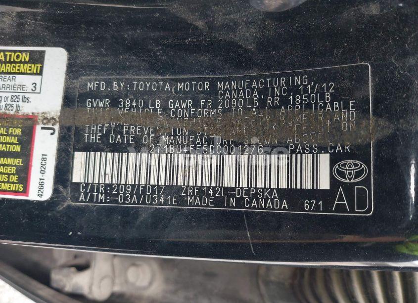 Photo 9 of 2013 Toyota Corolla S (VIN 2T1BU4EE5DC001276)