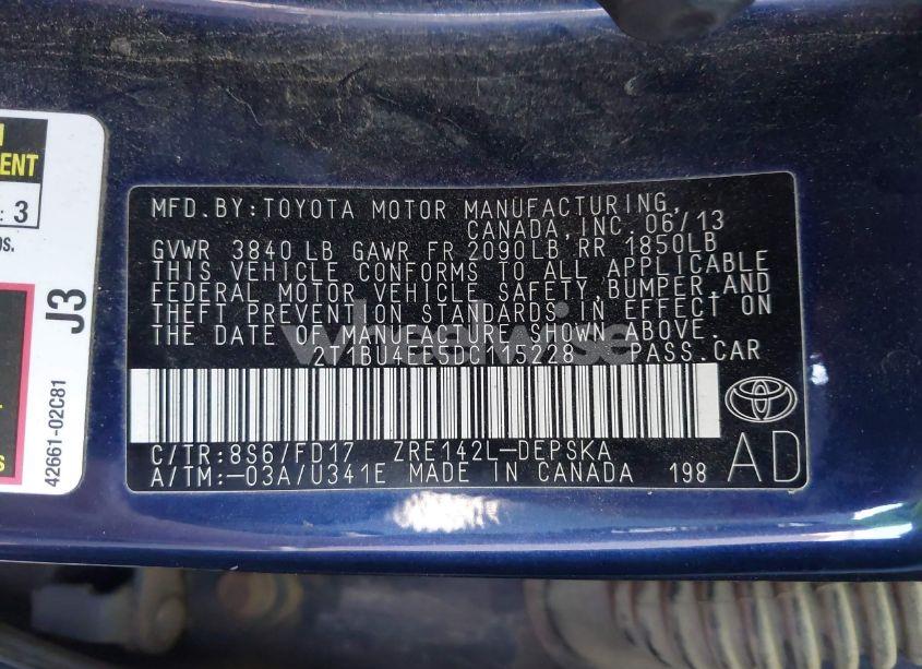 Photo 9 of 2013 Toyota Corolla S (VIN 2T1BU4EE5DC115228)