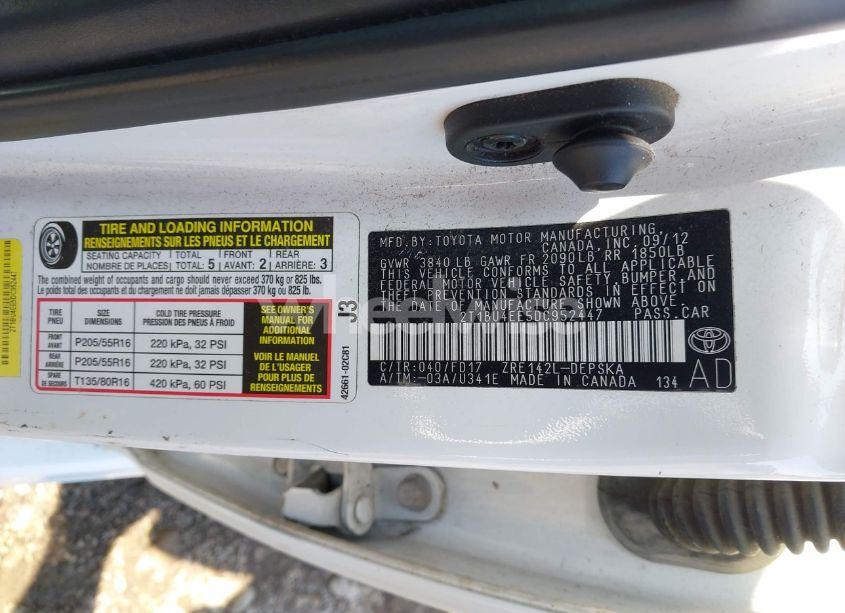 Photo 9 of 2013 Toyota Corolla S (VIN 2T1BU4EE5DC952447)