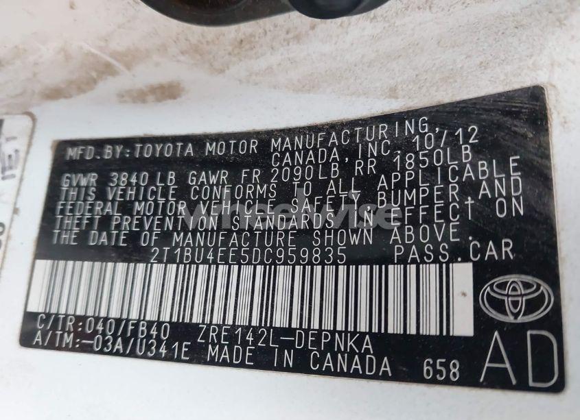 Photo 9 of 2013 Toyota Corolla LE (VIN 2T1BU4EE5DC959835)