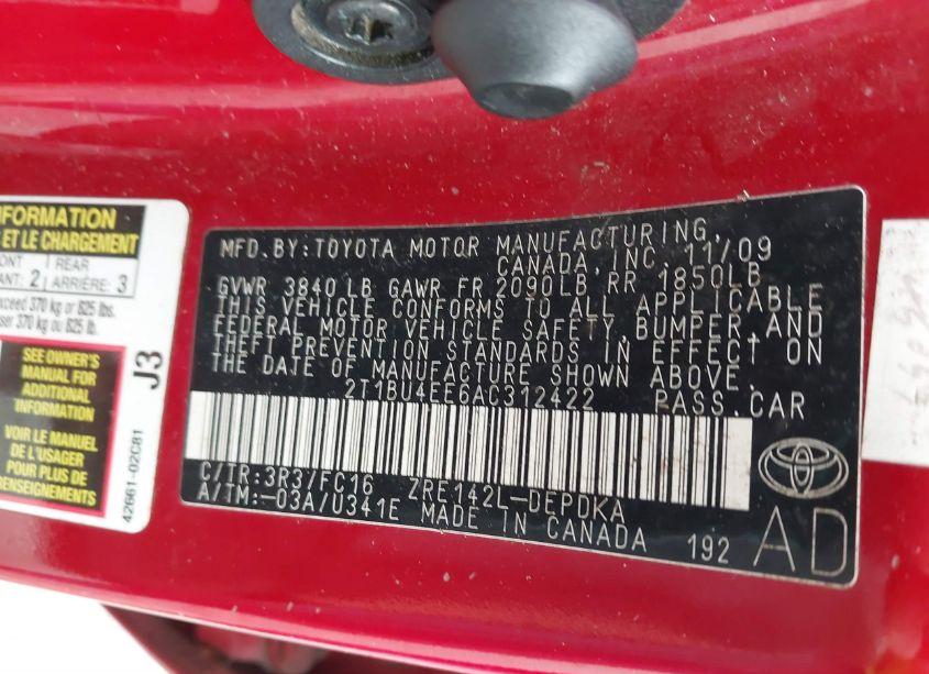 Photo 9 of 2010 Toyota Corolla LE (VIN 2T1BU4EE6AC312422)