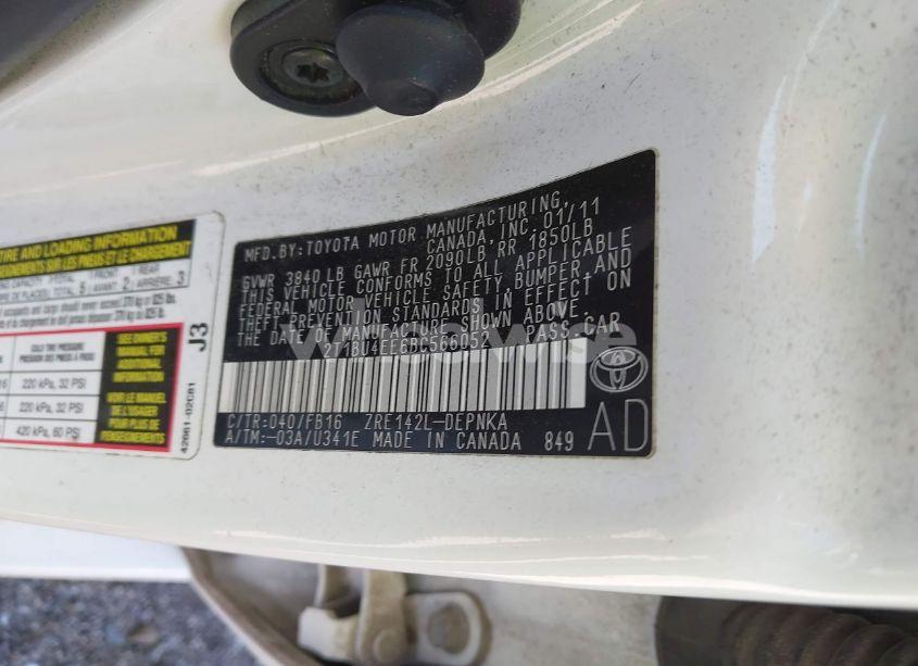 Photo 9 of 2011 Toyota Corolla LE (VIN 2T1BU4EE6BC566052)