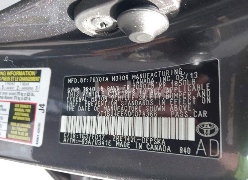 Photo 9 of 2013 Toyota Corolla S (VIN 2T1BU4EE6DC078366)