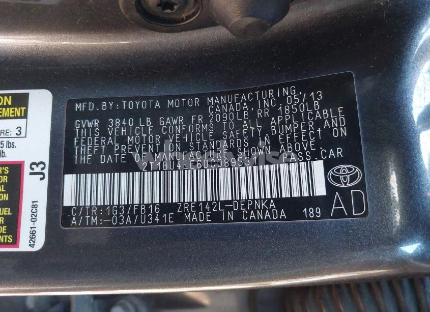 Photo 9 of 2013 Toyota Corolla LE (VIN 2T1BU4EE6DC089531)