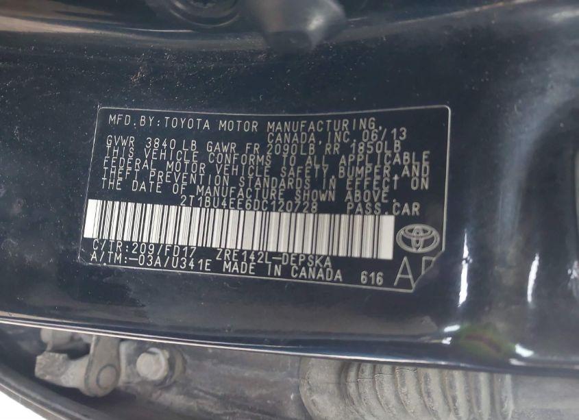 Photo 9 of 2013 Toyota Corolla S (VIN 2T1BU4EE6DC120728)