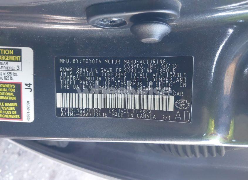 Photo 9 of 2013 Toyota Corolla S/LE (VIN 2T1BU4EE6DC973839)