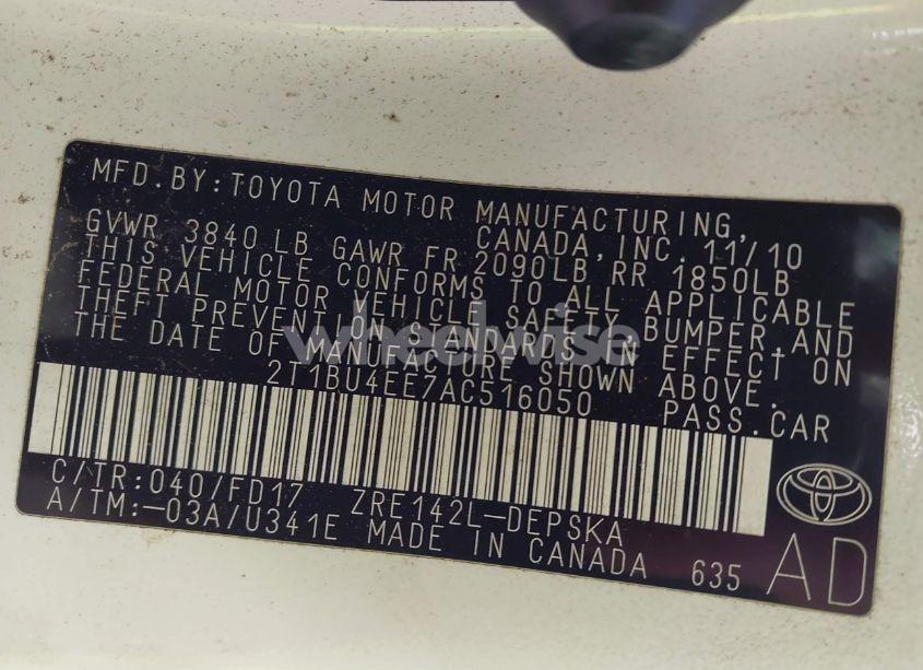 Photo 9 of 2010 Toyota Corolla S (VIN 2T1BU4EE7AC516050)