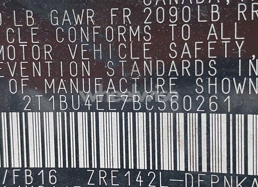 Photo 9 of 2011 Toyota Corolla LE (VIN 2T1BU4EE7BC560261)
