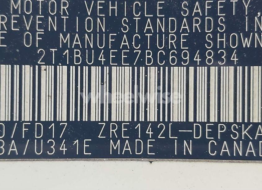 Photo 9 of 2011 Toyota Corolla S (VIN 2T1BU4EE7BC694834)