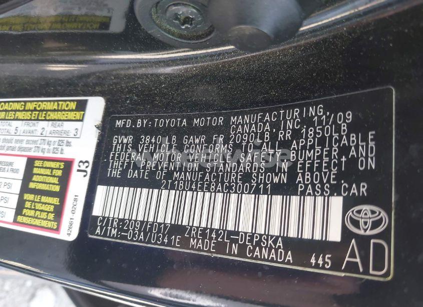 Photo 9 of 2010 Toyota Corolla S (VIN 2T1BU4EE8AC300711)
