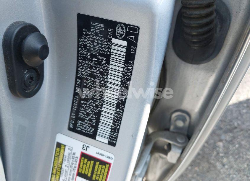 Photo 9 of 2012 Toyota Corolla LE (VIN 2T1BU4EE8CC881498)