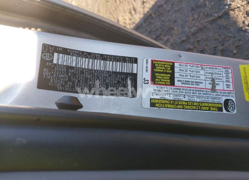 Photo 9 of 2012 Toyota Corolla LE (VIN 2T1BU4EE8CC893666)