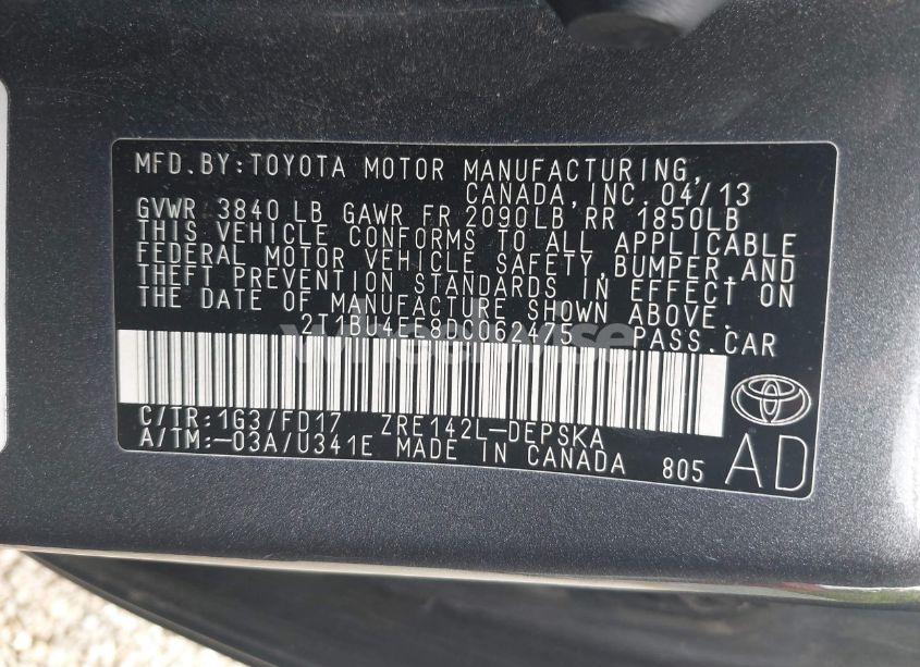 Photo 9 of 2013 Toyota Corolla S (VIN 2T1BU4EE8DC062475)