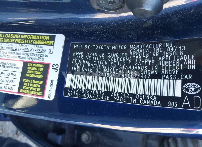 Photo 9 of 2013 Toyota Corolla LE (VIN 2T1BU4EE8DC074447)