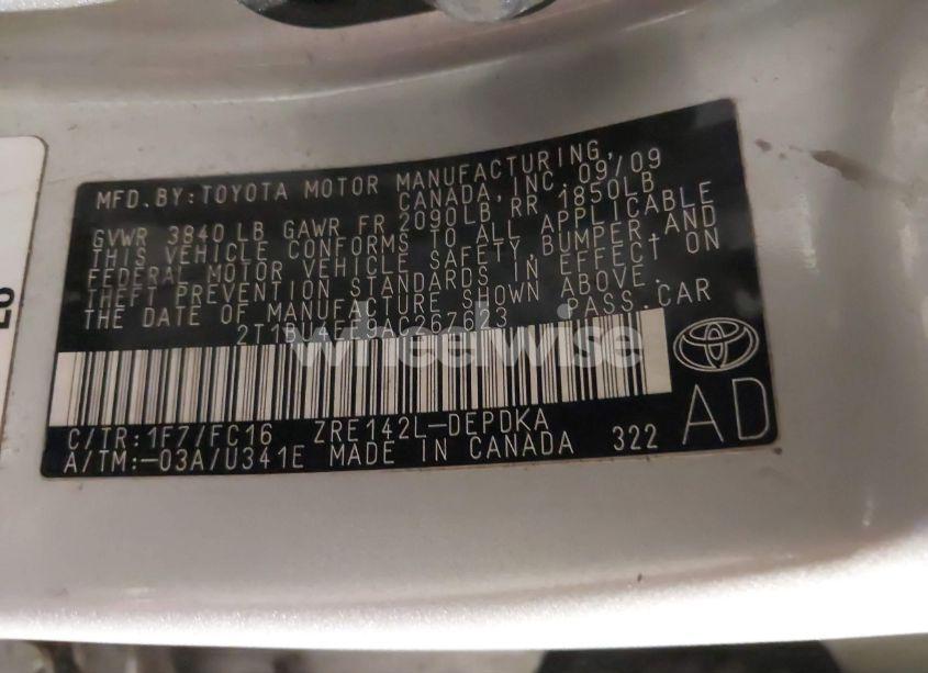 Photo 9 of 2010 Toyota Corolla LE (VIN 2T1BU4EE9AC267623)